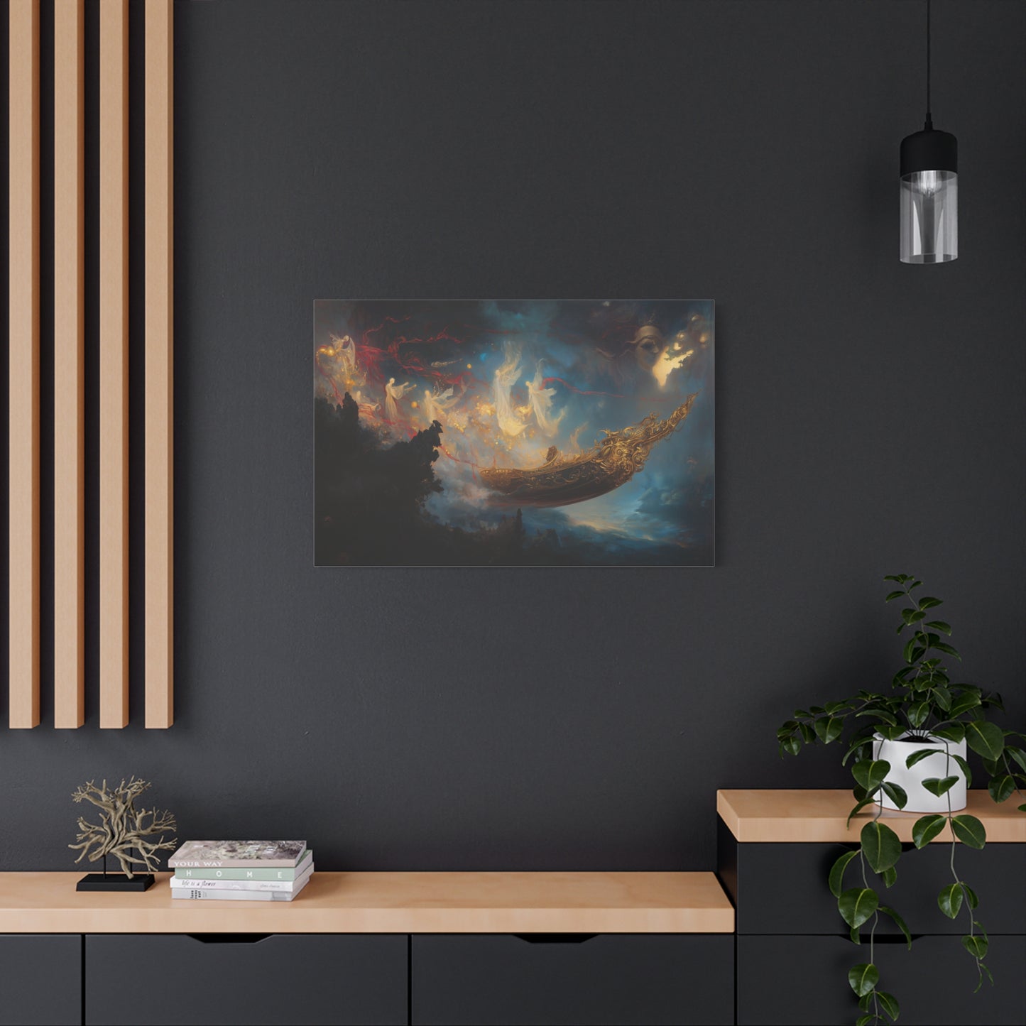 Elven Ship of Stars Canvas Print