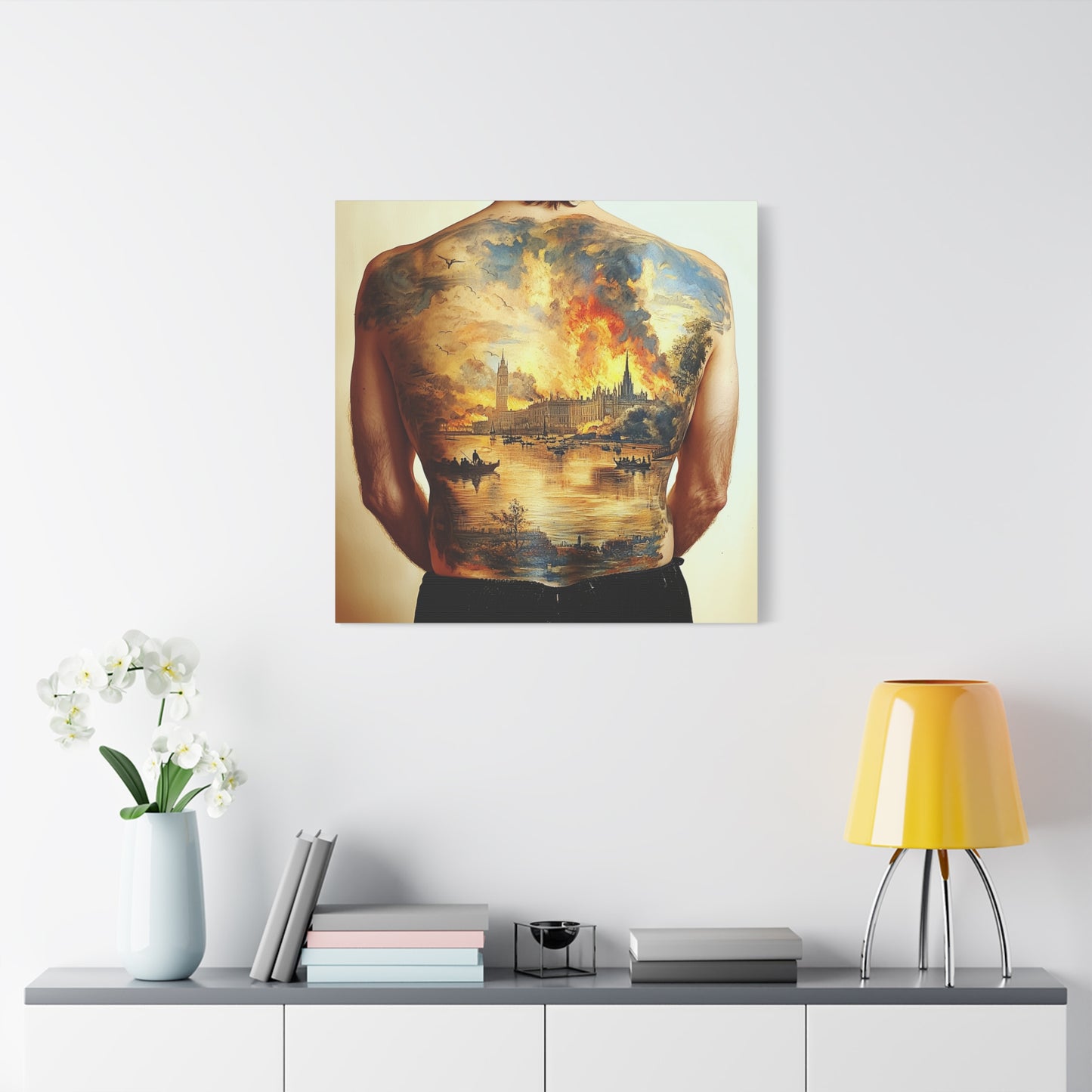 City Aflame Canvas Print