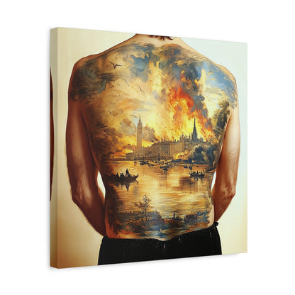 City Aflame Canvas Print