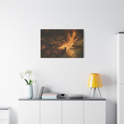 Woodland Firelight Canvas Print