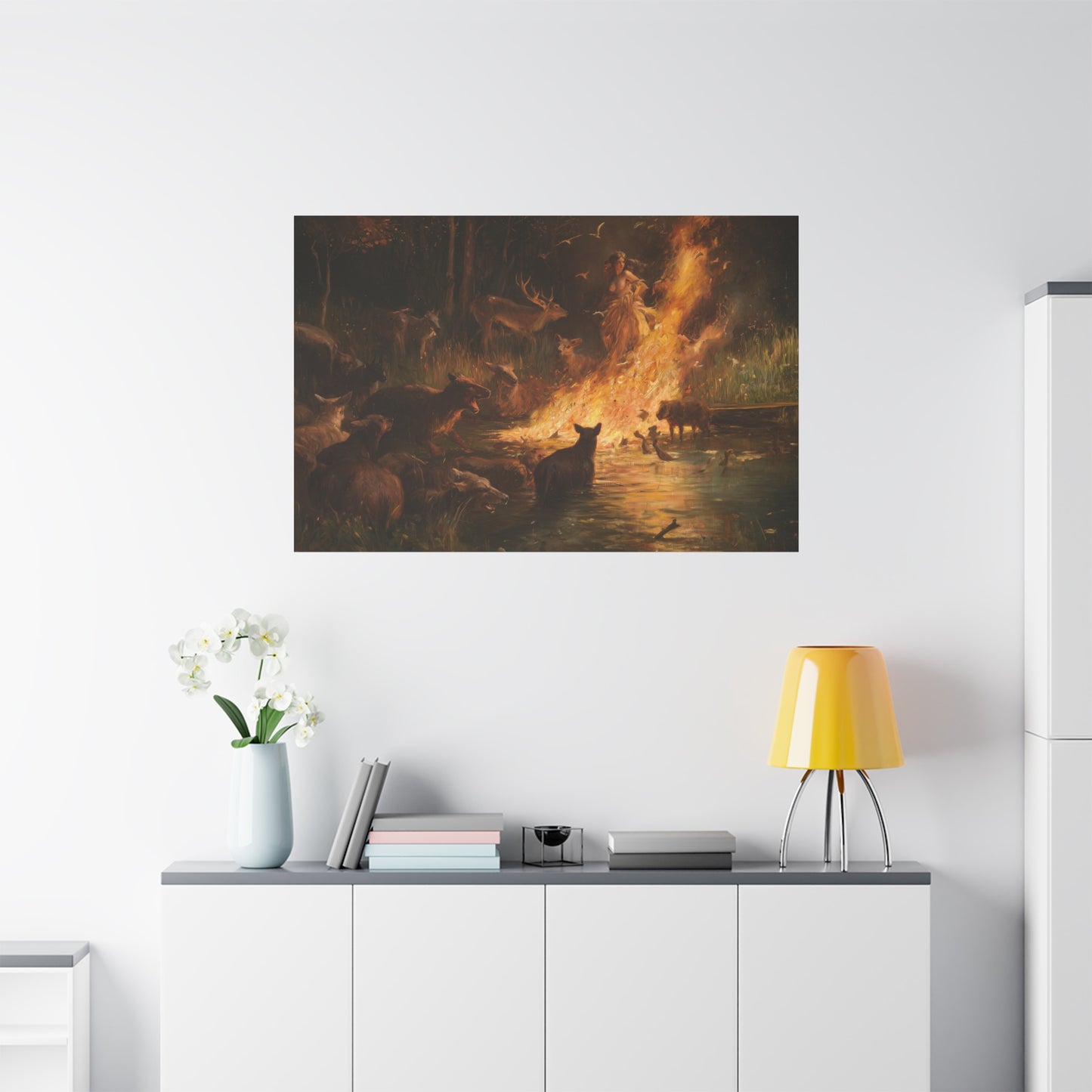 Woodland Firelight Canvas Print