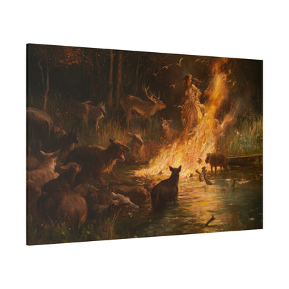 Woodland Firelight Canvas Print