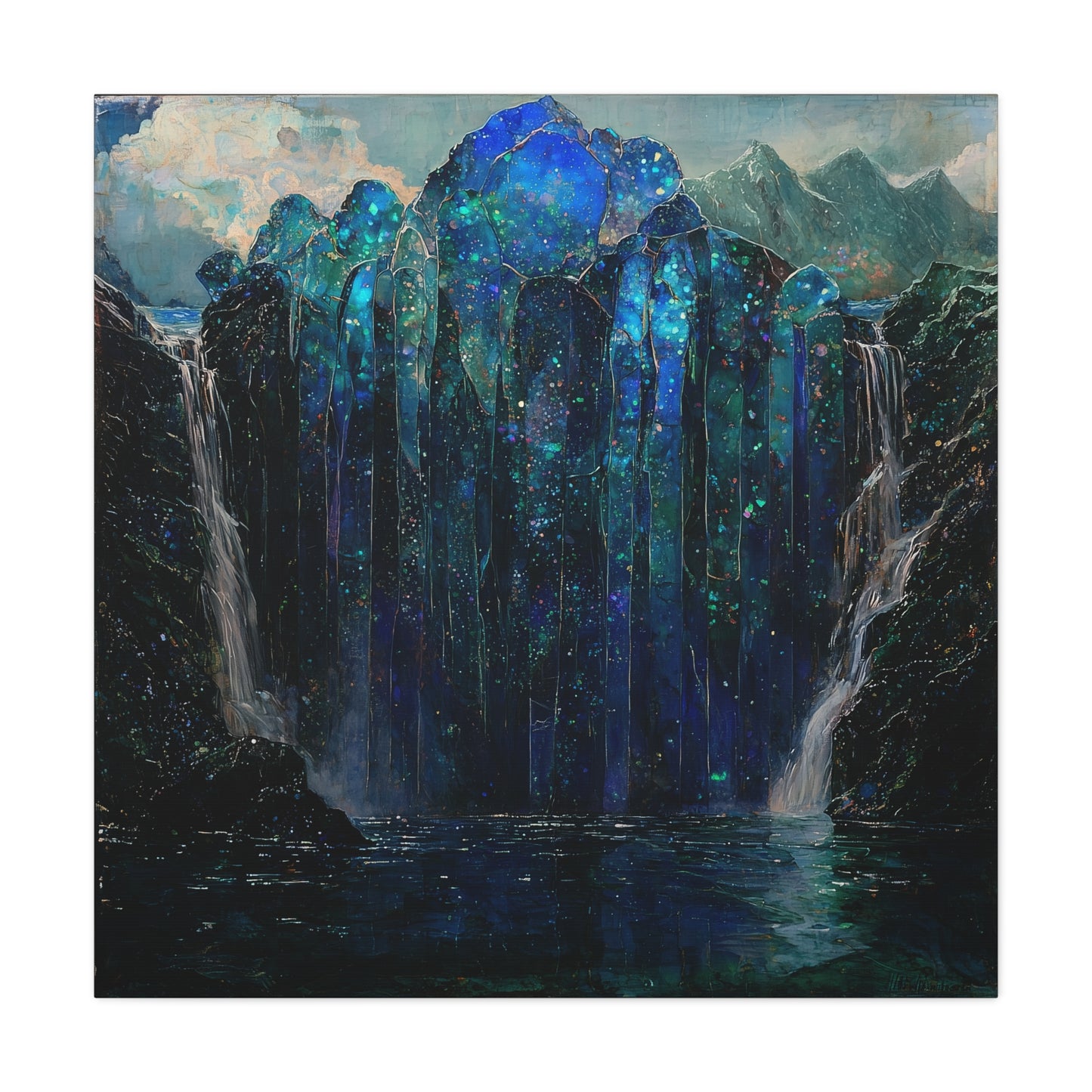 The Starlit Falls Canvas Print