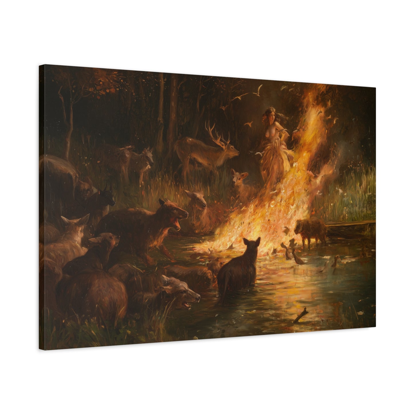 Woodland Firelight Canvas Print