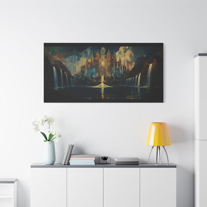 Waterfall Castle Canvas Print