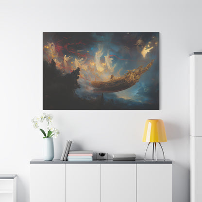 Elven Ship of Stars Canvas Print