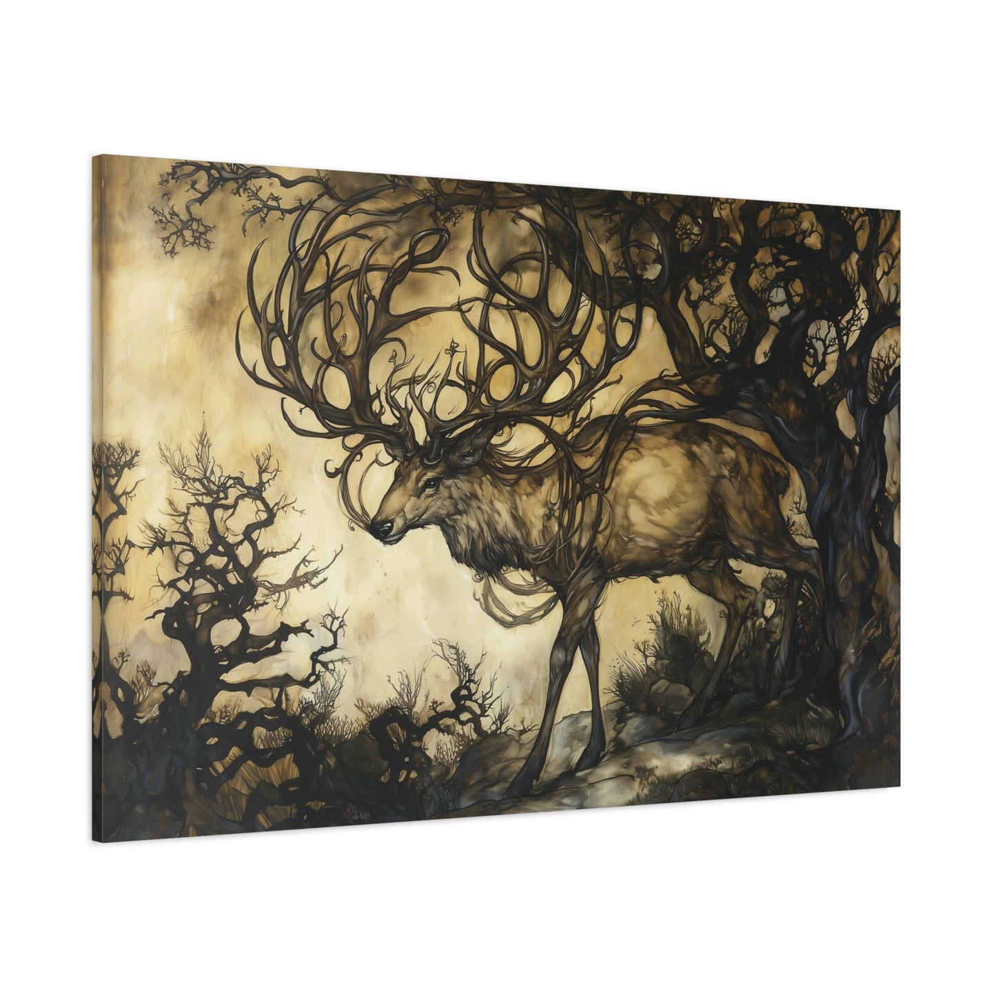 Stag of Eldar Canvas Print