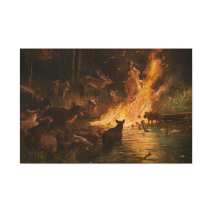 Woodland Firelight Canvas Print