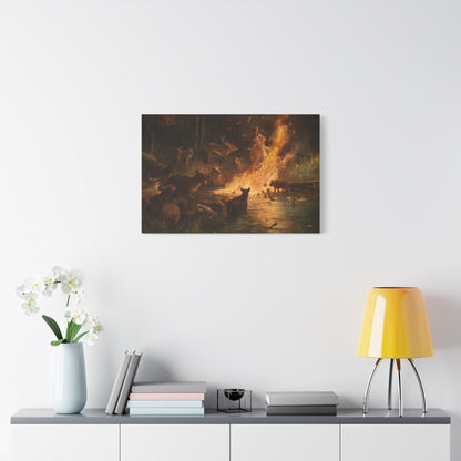 Woodland Firelight Canvas Print