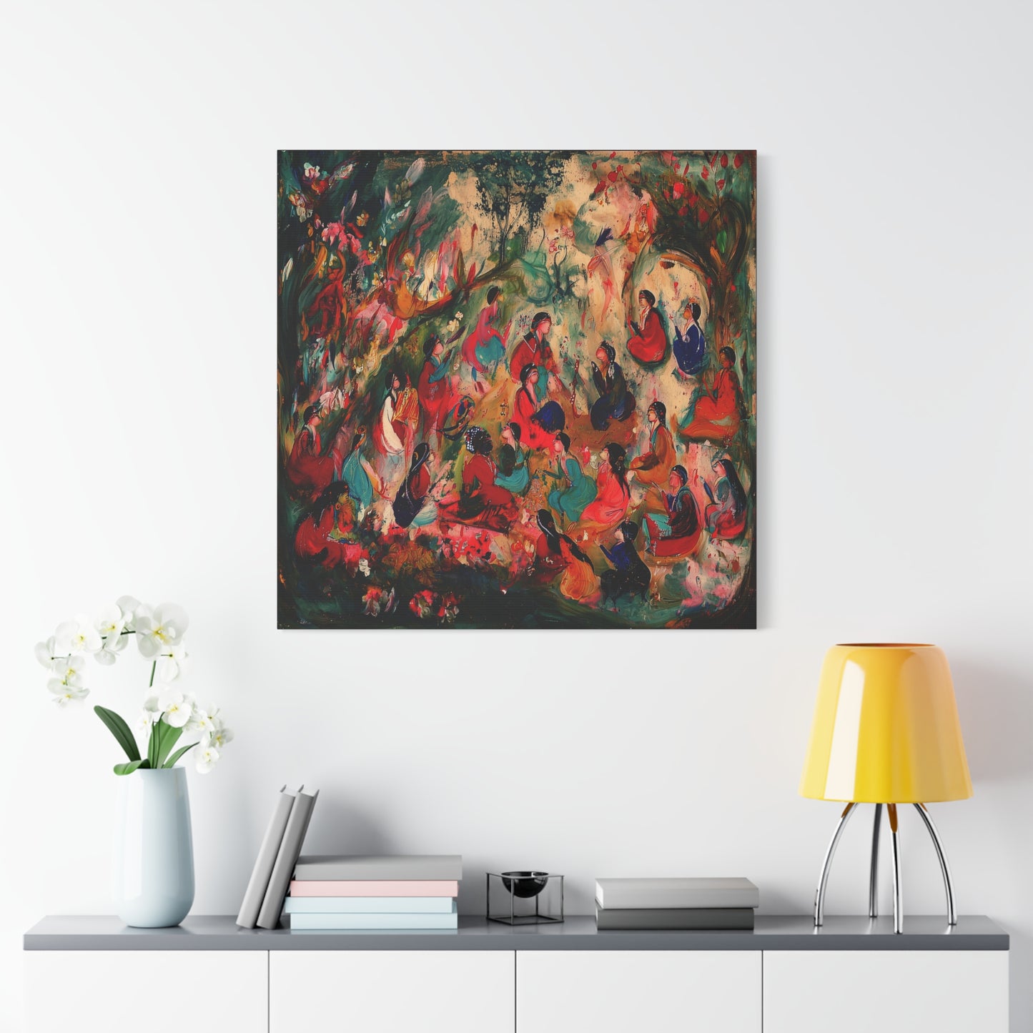 The Colorful Gathering Canvas Print