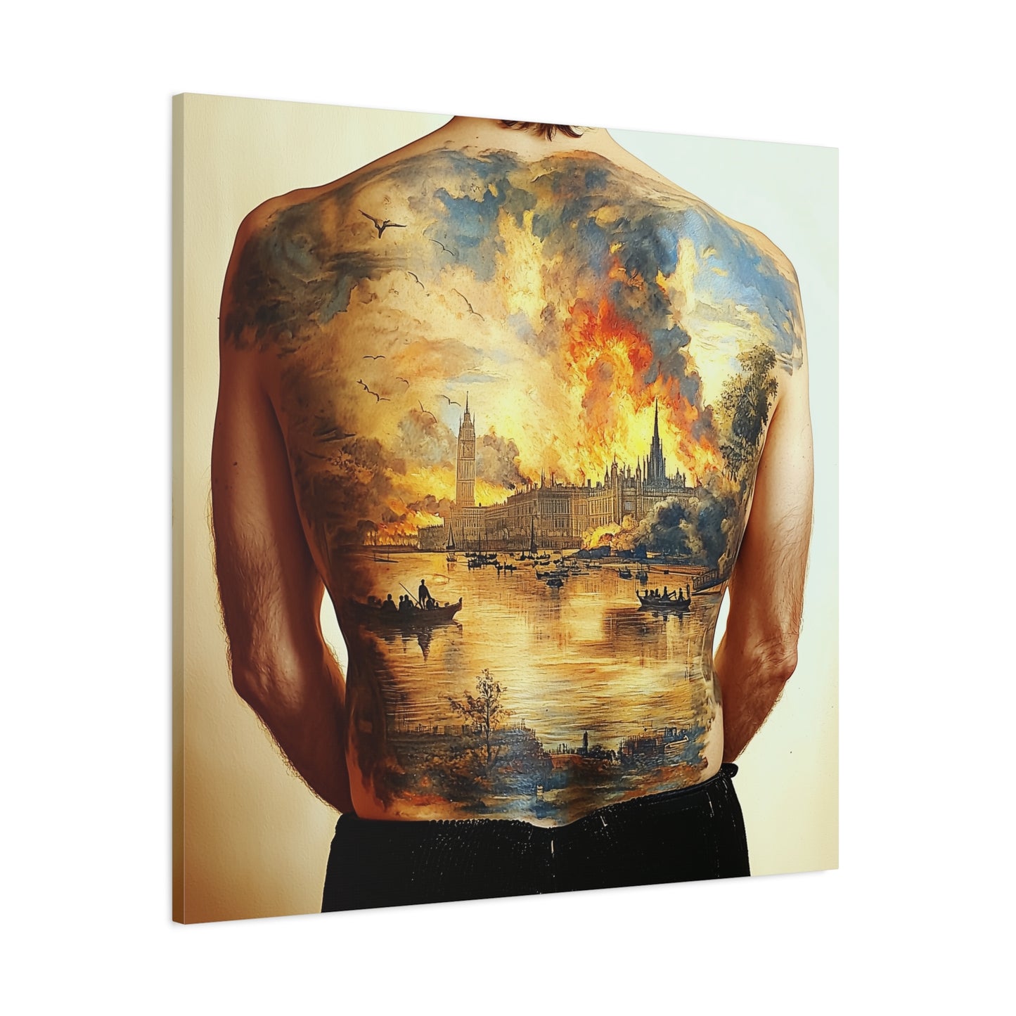 City Aflame Canvas Print