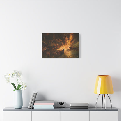 Woodland Firelight Canvas Print