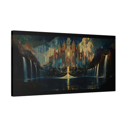 Waterfall Castle Canvas Print