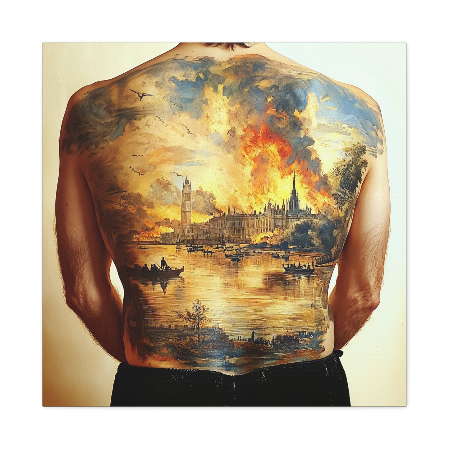 City Aflame Canvas Print