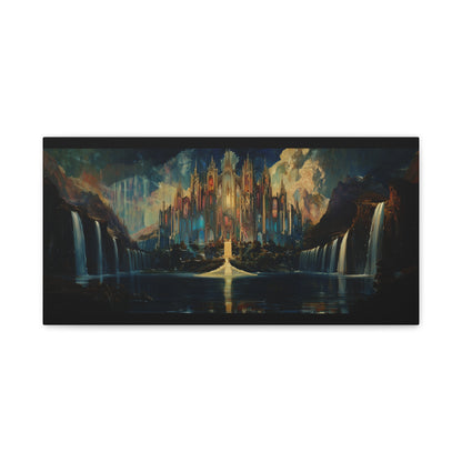 Waterfall Castle Canvas Print