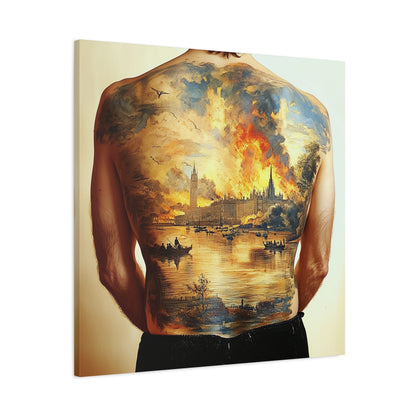 City Aflame Canvas Print