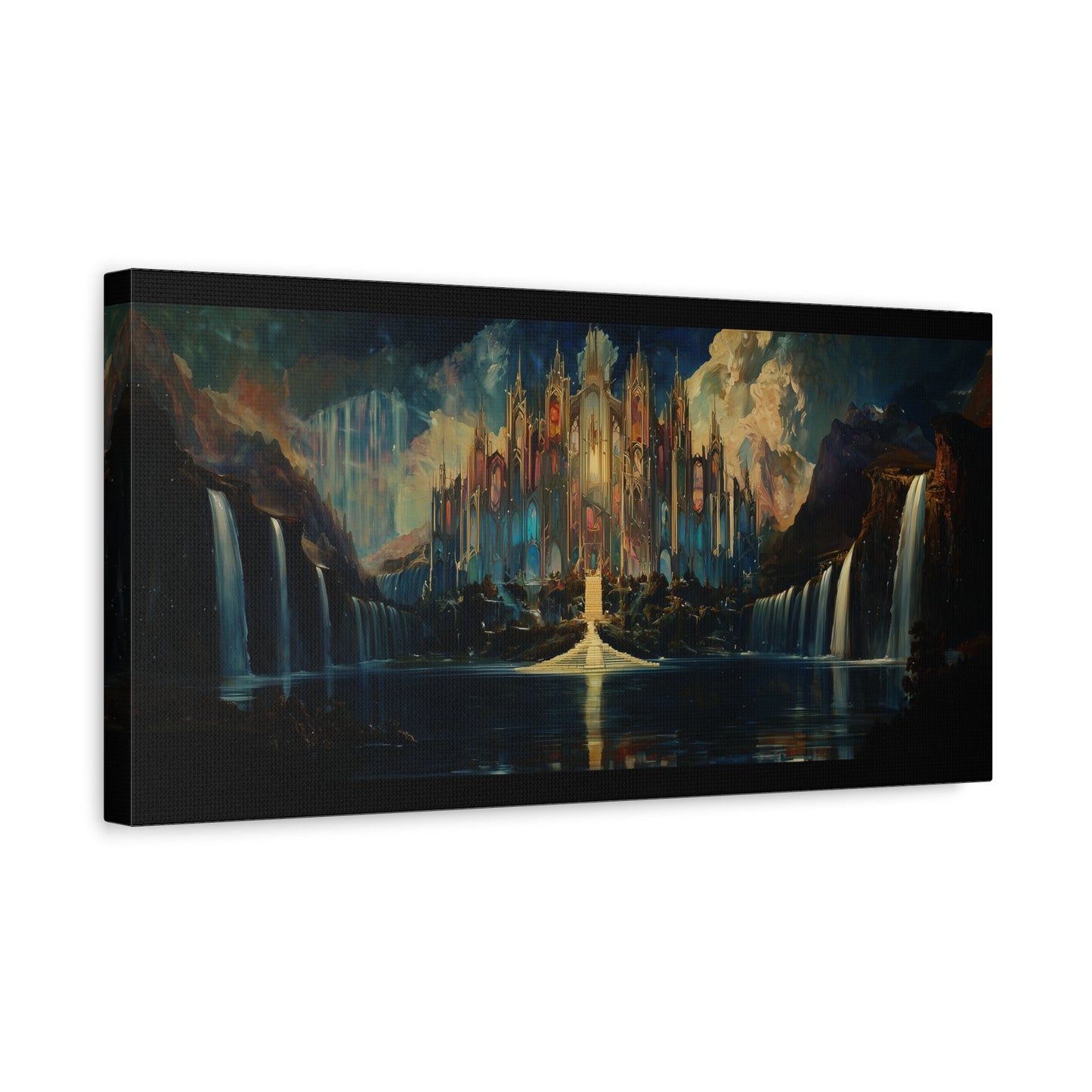 Waterfall Castle Canvas Print