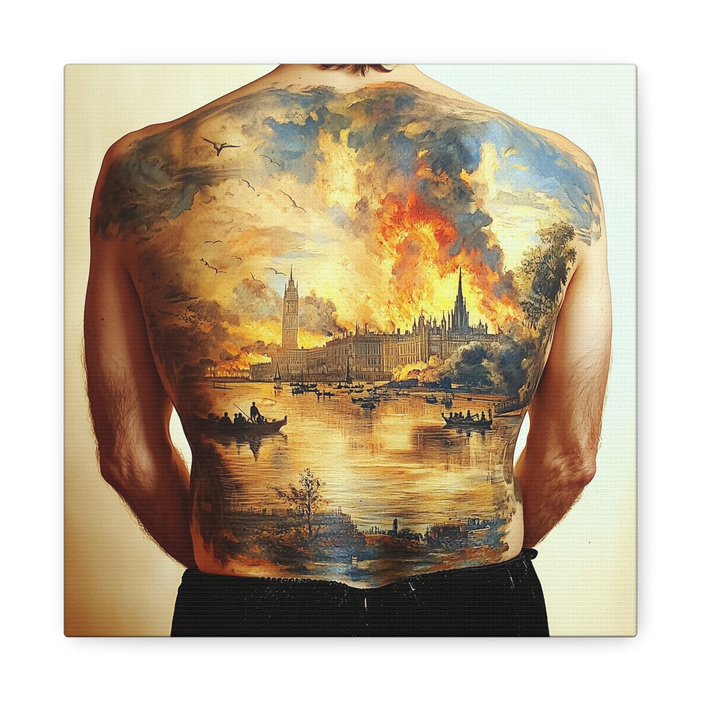 City Aflame Canvas Print