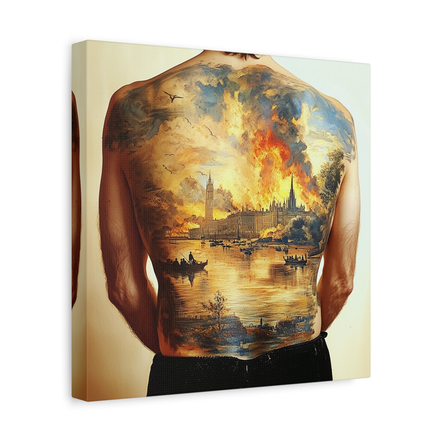 City Aflame Canvas Print