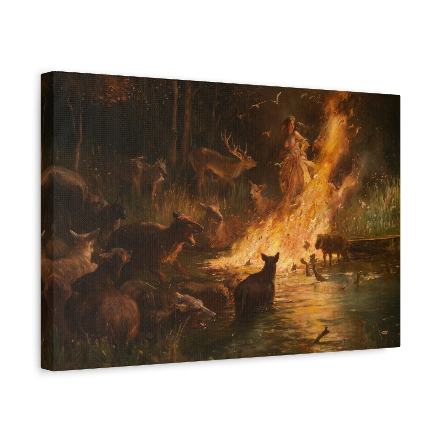 Woodland Firelight Canvas Print