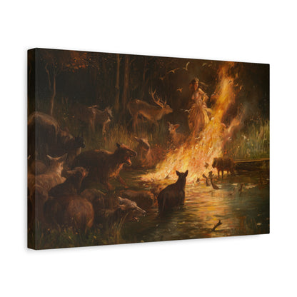 Woodland Firelight Canvas Print