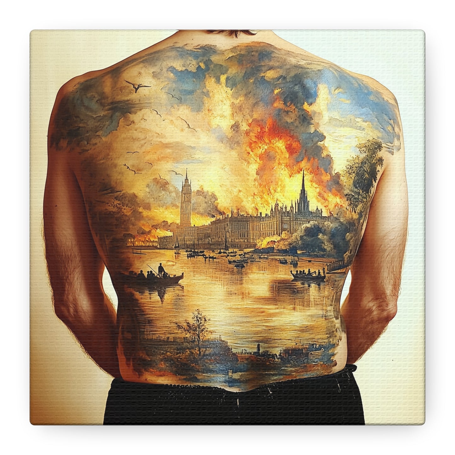 City Aflame Canvas Print