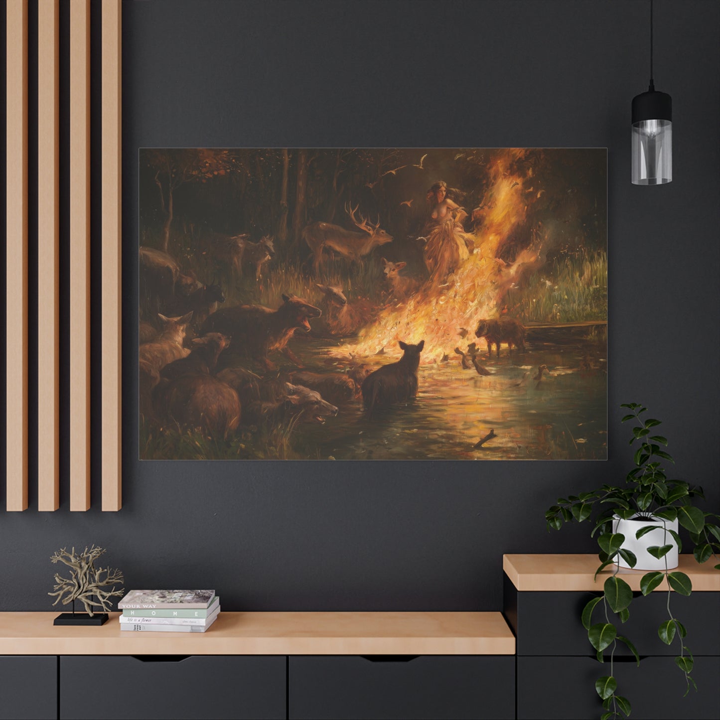 Woodland Firelight Canvas Print