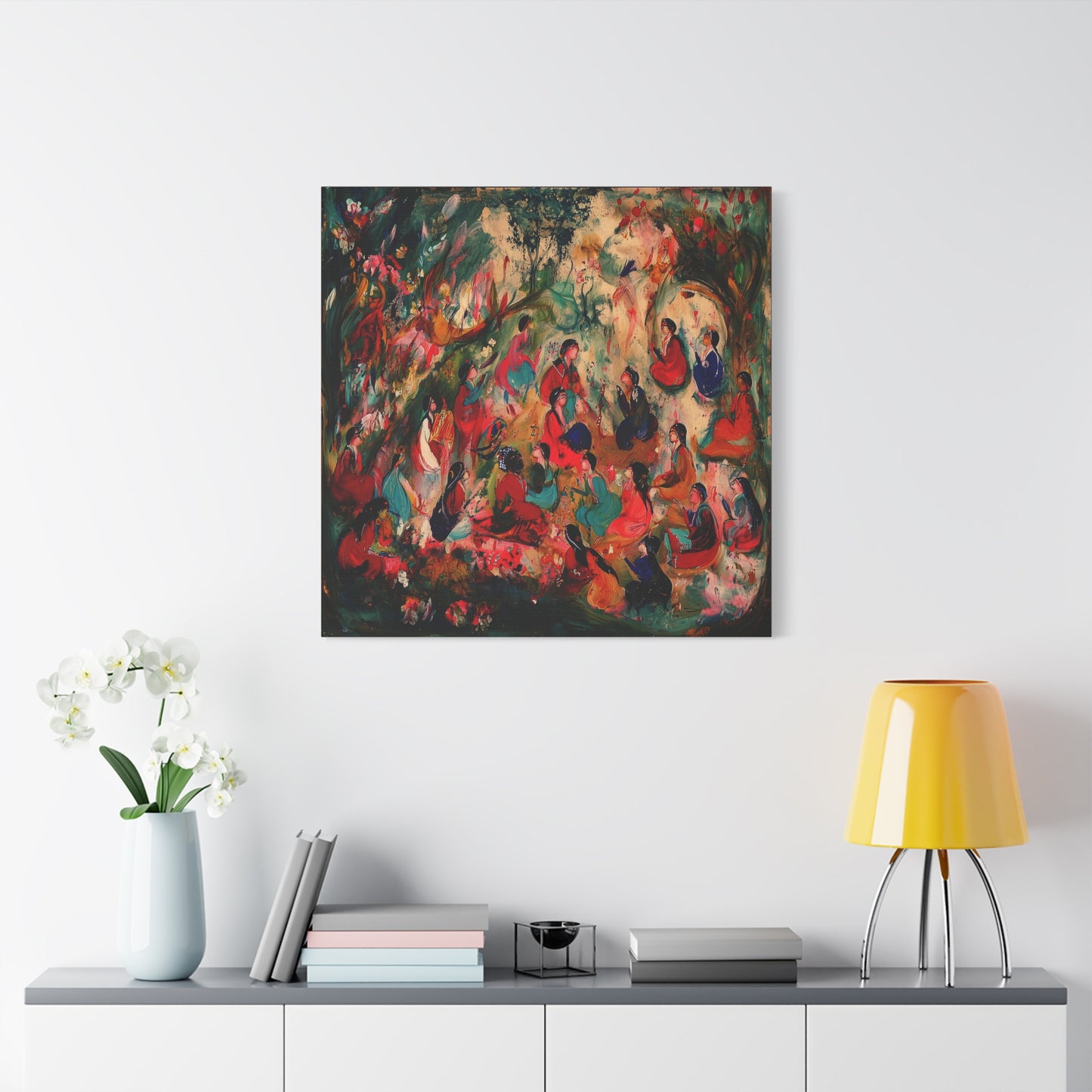 The Colorful Gathering Canvas Print