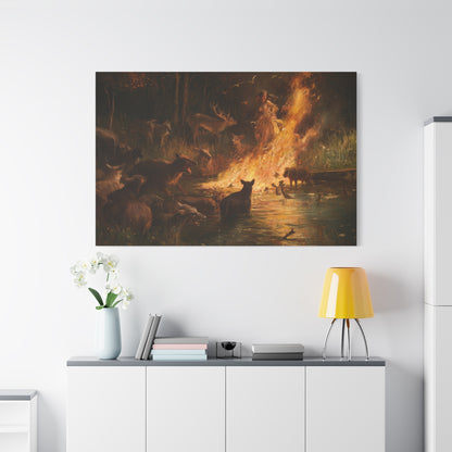 Woodland Firelight Canvas Print