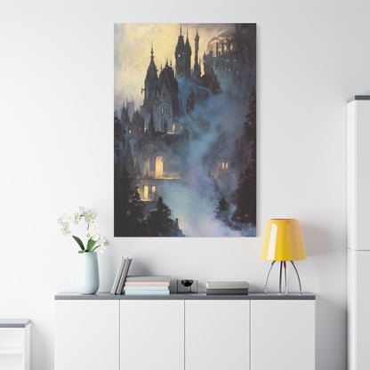 Mistbound Spires Canvas Print