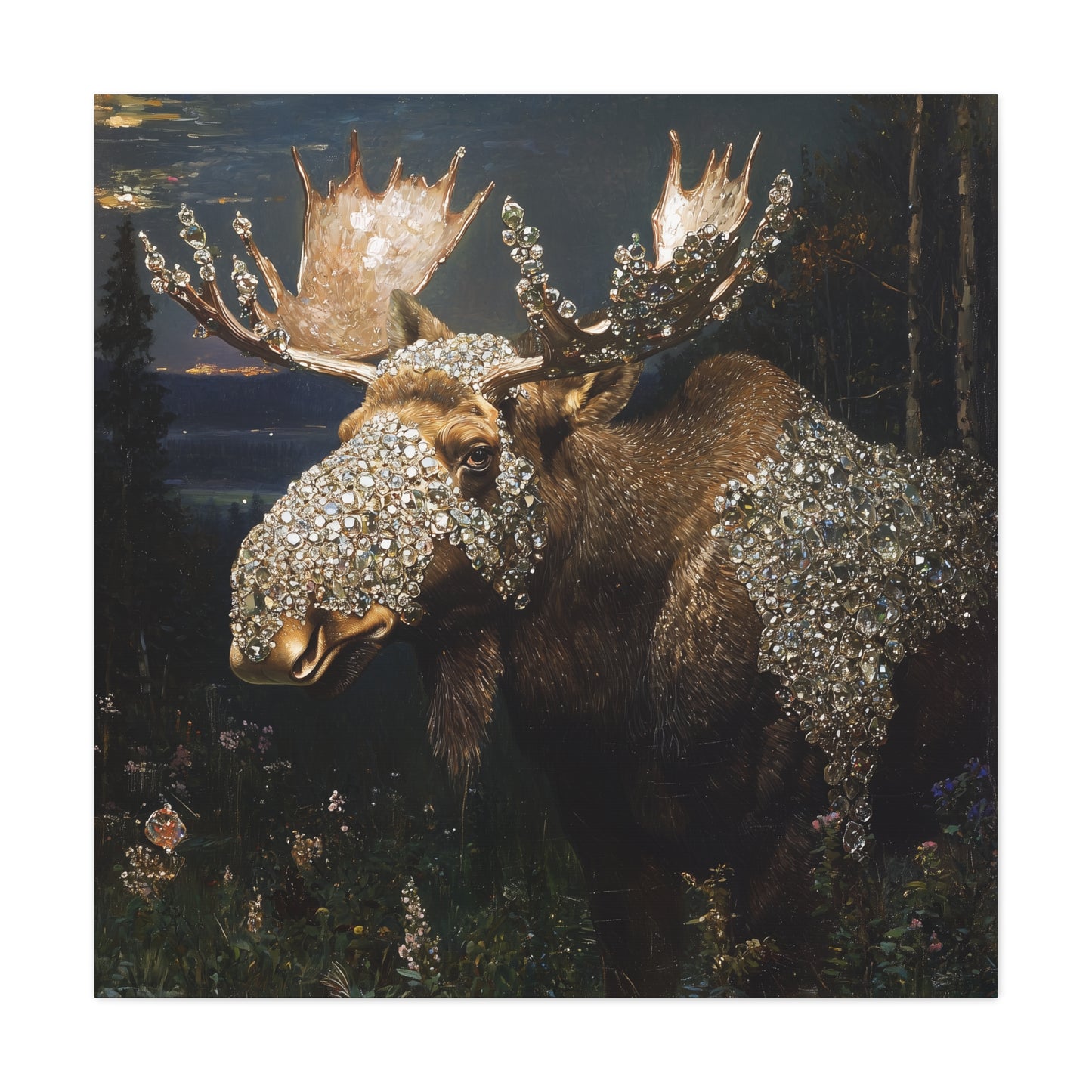 Nature's Glittered Veil Canvas Print